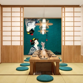 日式日料店包厢3D模型下载